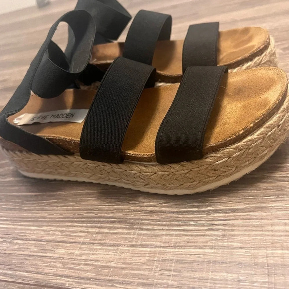 Steve Madden Womens Kimmie Black Espadrilles Shoes 8 - Picture 2 of 6